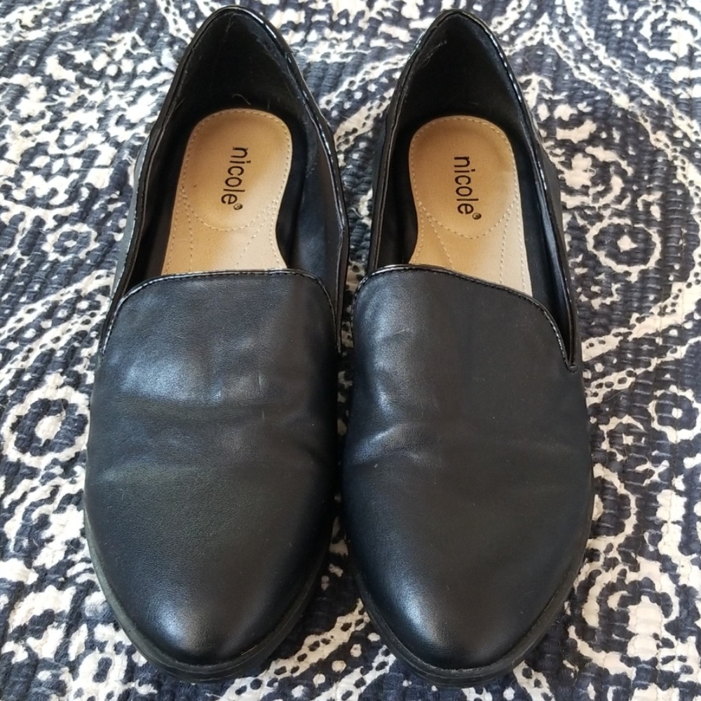 Black Pointed Loafers (EUC)